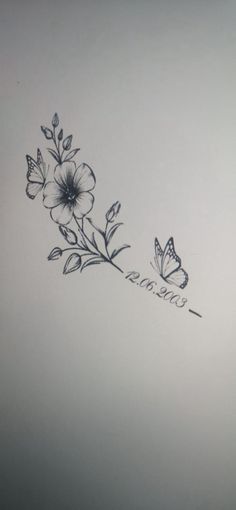 some flowers and butterflies on a white sheet with the word grandma written in it's center