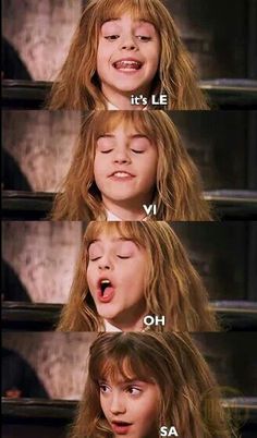 the faces of harry potter from harry potter and her hair is blowing in the wind