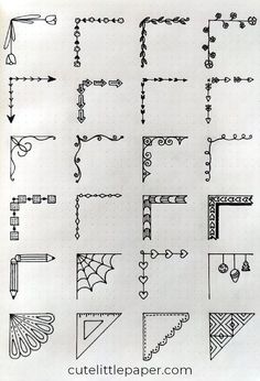 an image of different types of decorative items on a sheet of lined paper with the words cuttlepaper com