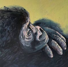 a painting of two hands touching each other