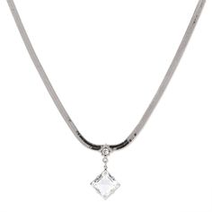 Silver Tone Crystal Swarovski Stone Necklace 16 - 19 Inch Adjustable Channel Jewelry, Petite Jewelry, Clear Crystal Necklace, Element Necklace, 1928 Jewelry, Swarovski Crystal Jewelry, Vintage Inspired Jewelry, Swarovski Stones, Jewelry Crystal