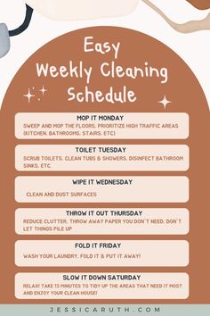 homemaking tips Cleaning Schedule Printable, Clean House Schedule, Homemaking Tips, Weekly Cleaning Schedule, Spring Clean, Weekly Cleaning, Todo List