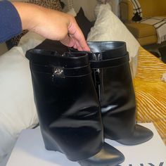 Givenchy Shark Boots, Good Condition, Missing Lock On One Side. Givinchy Shark Boots, Shark Boots, Givenchy Shark, Givenchy Shoes, Givenchy, Women Shoes, Boots, Black, Color