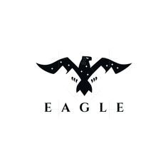 the eagle logo is black and white with stars on it's wings, as well as