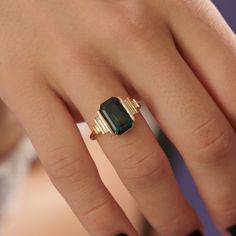 Sapphire Diamond Engagement Ring, Diamond Sapphire Engagement Ring, Sapphire Diamond Engagement, Cute Engagement Rings, Future Engagement Rings, Minimalist Engagement Ring, Teal Sapphire, Dream Engagement, Dream Engagement Rings