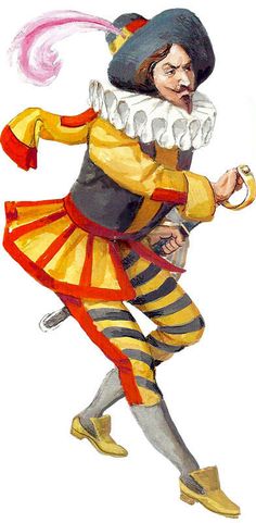 a drawing of a man dressed as a clown