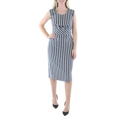 Womens Striped Calf Midi Dress1 Romantic Luxury, Elastane Fabric, Sleeve Midi Dress, Midi Dress With Sleeves, Ralph Lauren Womens, Womens Midi Dresses, Luxury Fabrics, Cap Sleeve, Women's Fashion Dresses