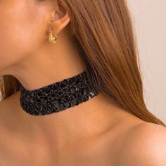 This Unique Piece Is A Wonderful Addition To Your Wardrobe And Your Style; Sure To Get Lots Of Compliments! Gshmve00000m48h Adjustable Black Choker For Party, Chic Metal Choker For Party, Evening Metal Choker, Metal Evening Choker, Formal Black Choker, Chic Black Party Choker, Black Metal Choker For Party, Party Metal Choker In Black, Party Black Metal Choker