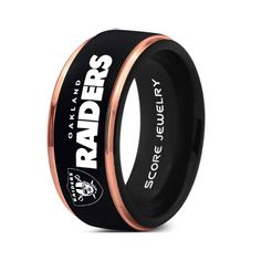 an image of a black and rose gold ring with the words badgers on it