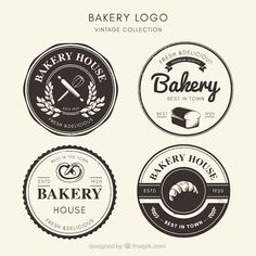 bakery logos and emblems in vintage style