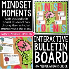 an interactive bulletin board for middle and high school students with pictures of the brain, head, and heart