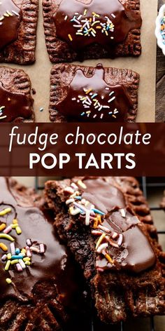 fudge chocolate pop tarts with sprinkles on top