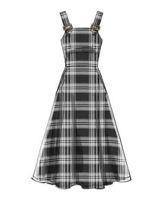 a black and white plaid dress with straps