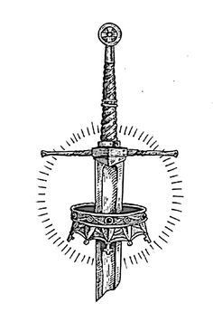 Medieval Crown Tattoo, Medieval Gauntlet Tattoo, Britannia Tattoo, King Arthur Tattoo Ideas, Claymore Tattoo Swords, Medieval Etching Tattoo, Medieval Swords Illustration, Medieval Drawings Sketch, Knight Chess Piece Tattoo