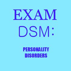 the words exam dsm on a blue background