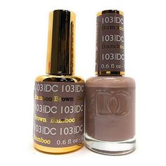 DND DC Duo Gel Pack: 1 Gel 0.6 oz (18 ml) + 1 Lacquer 0.6 oz (18 ml) matching color With the new formula, Daisy Gel Nail Polish system needs only Gel Color and Top Coat, eliminating the use of Base Coat and Bond. It lasts to 21 days. LED and UV cured. Made in USA. Additional Details Item Name: DND - DC Duo - Bamboo Brown #103Manufacturer: DND - Daisy Nail DesignType: Gel & Lacquer Polish Dnd Polish, Dnd Gel Nail Polish, Burgundy Acrylic Nails, Luminous Nails, Gel Nails Diy, Holographic Nail Polish