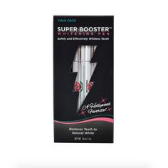 Our SUPER BOOSTER Pen Two Pack puts strips and trays to shame with its convenience, fast-acting ingredients, and painless red-carpet ready results. Freshen breath, kill bacteria, and restore your teeth to their natural shade of white. Its perfect for touching up after a cup of coffee or when you’re out on a date. You decide when you whiten and it’s also a great way to maintain the results of a professional whitening session SUPER BOOSTER PEN INGREDIENTS: Hydrogen Peroxide, glycerin, carbomer, di Tooth Whitening, Teeth Whitening Pen, Red Carpet Ready, Whitening Kit, Hydrogen Peroxide, Natural Shades, Shades Of White, Touch Up, Teeth Whitening