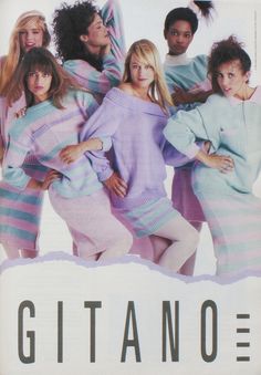 i rocked some Gitano in the 80s. 1980s Typography, 80s Life, 80's Aesthetic, 80s Ads, 1980s Fashion Trends, Quilted Sweater, 1980s Childhood, Fashion Timeline