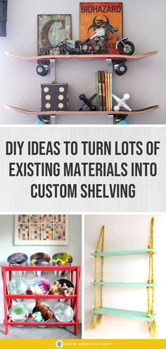 diy ideas to turn lots of existing materials into custom shelving