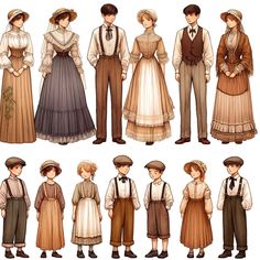 an image of people dressed in historical clothing from the early 1800's and earlier 1900's