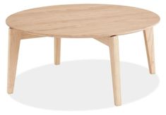 a wooden table with two legs and a round shape on the top, viewed from above