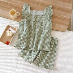 44973885620443|44973885653211|44973885685979 Couture, Pajama Pattern, Pajama Suit, Home Clothes, Short Pj Set, Women's Pajamas, Plaid Pajamas, Night Suit, Cute Pajamas