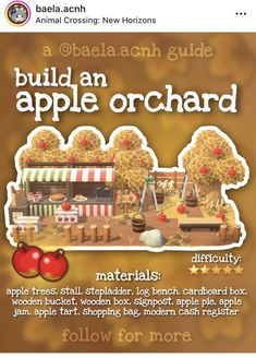 an advertisement for the apple orchard