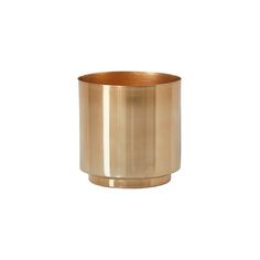 a brass colored cup on a white background