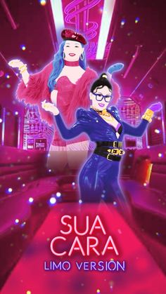 the poster for sua cara and limoo version, which features two women in purple outfits