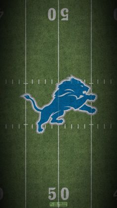 the detroit lions logo is shown on an artificial field in this graphic design for nfl football