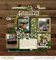 a scrapbook page with some pictures on it