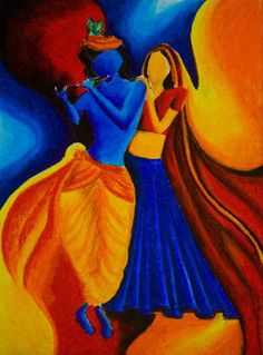 a painting of two women dancing together