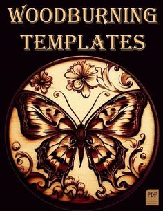 woodburning templates book with an image of a butterfly on the front cover