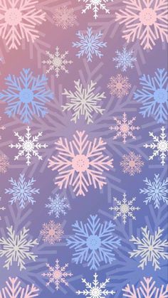 snowflakes on a blue and pink background