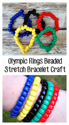 the olympic rings beaded stretch bracelet craft