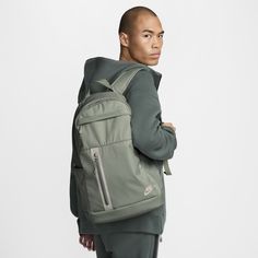 Sleek, modern and made from durable polyester, the Nike Elemental Backpack is a storage staple. Its large zippered compartment comfortably fits shoes or gym clothes along with your books and laptop for school. Two exterior pockets help keep your small essentials organized and accessible. Nike Practical Backpack For Everyday Use, Practical Nike Standard Backpack, Practical Nike Backpack For Everyday, Nike Functional Backpack For Everyday Use, Nike Functional Backpack For Outdoor Activities, Nike Practical Backpack For Outdoor Activities, Practical Nike Backpack For Outdoor Activities, Nike Travel Backpack With Zipper Closure, Modern Nylon Sports Backpack