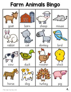 farm animals bingo game for kids to play with their own names and pictures on the board