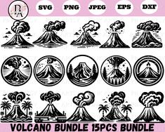 Volcano Clipart, Cricut, How To Apply, Clip Art, Digital Prints, Etsy Uk, Art