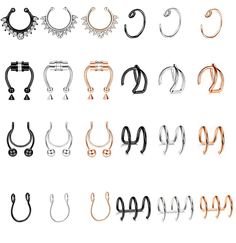 PRICES MAY VARY. One Order Include 24pcs Adjustable Fake Nose Rings, African Nose Cuffs and Fake Septum Rings, Perfect for Daily Wearing without Piercing. Made of Quality Stainless Steel&Alloy, Highly Polished Finish and Great Metal Electroplating, Hypoallergenic, Comfortable to Wear, Safe for Sensitive Skin. These Faux Nose Ring Can be Used as Nose Rings, Septum Rings, Lip Piercing, Cartilage Earrings, etc. Mutifuctional Use and Styles Let You Have More Choices for Your Daily Wearings. These Fa Cute Fake Nose Rings, Rings African, Fake Lip Piercing, African Nose, Fake Septum Piercing, Nose Ring Fake, Nose Cuffs, Fake Septum Ring, Ring Fake