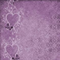 two hearts on a grungy background with flowers