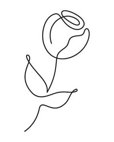 a single line drawing of a flower