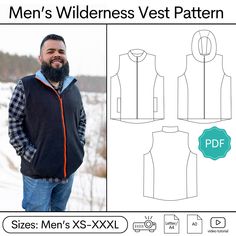 the men's wildness vest pattern is shown