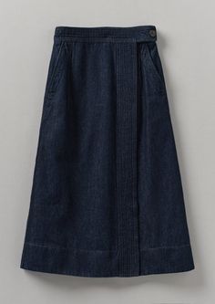 Cotton Hemp Denim Wrap Skirt | Indigo Cotton Denim Skirt With Belt Loops For Work, Cotton Dark Wash Denim Skirt With Belt Loops, Denim Blue Cotton Skirt With Belt Loops, Cotton Denim Skirt With Pockets And Asymmetrical Cut, Asymmetrical Cotton Denim Skirt With Pockets, Asymmetrical Cotton Wrap Skirt For Workwear, Dark Wash Cotton Skirt For Work, Denim Wrap Skirt, Mens Loungewear