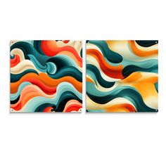 two abstract paintings, each with different colors