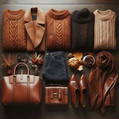 Deep Autumn Fall Outfits, Caramel Brown Outfit, Autumn Fall Outfits, Autumn Color Palette Fashion, Winter Fashion Cold, November Fashion, Color Combos Outfit, Trendy Outfit Ideas, Minimalist Fashion Women