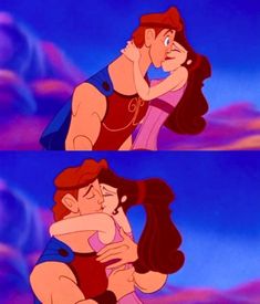 the princess and prince kissing each other in disney's animated film, beauty and the beast