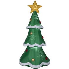 an inflatable christmas tree shaped like a star