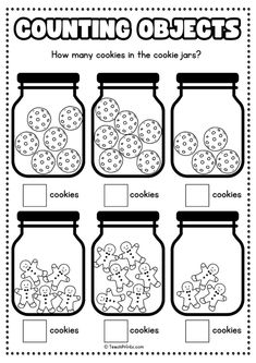 the worksheet for counting cookies in a jar