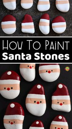 how to paint santa stones for christmas