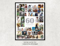 60 personalised birthday gift, 60 birthday gift for her, 60 birthday gift ideas 50 Birthday Gift Ideas, 50 Birthday, Framed Photo Collage